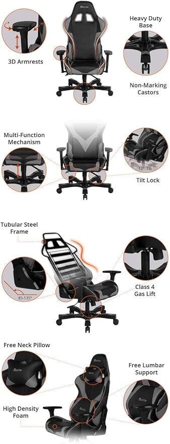 Clutch Chairz - Ergonomic Gaming Chair, Video Game Chairs, Office Chair, High Chair and Lumbar Pillow for Computer Desk - Black/Green - Throttle Series