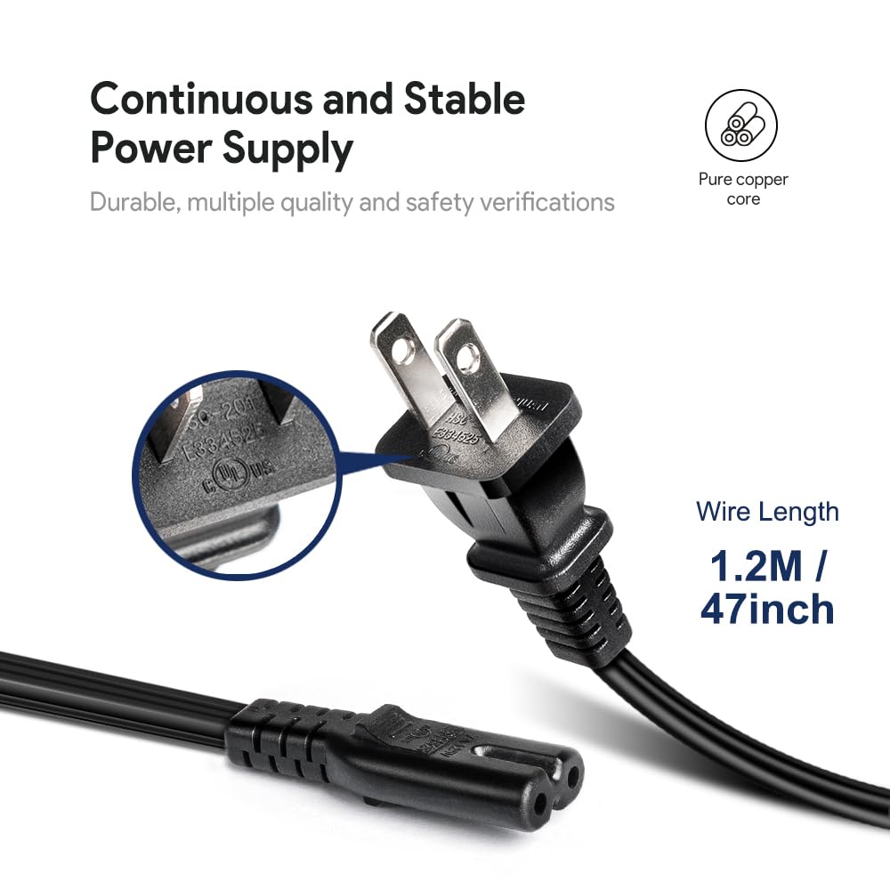 HKY 80W AC Adapter Replacement Dreamstation Power Cord for DreamStation & DreamStation 2 Series CPAP/BiPAP Advanced DS500 DS700 ST30 ST25 System One 60 12V 6.67A Philips Respironics Power Cord Supply