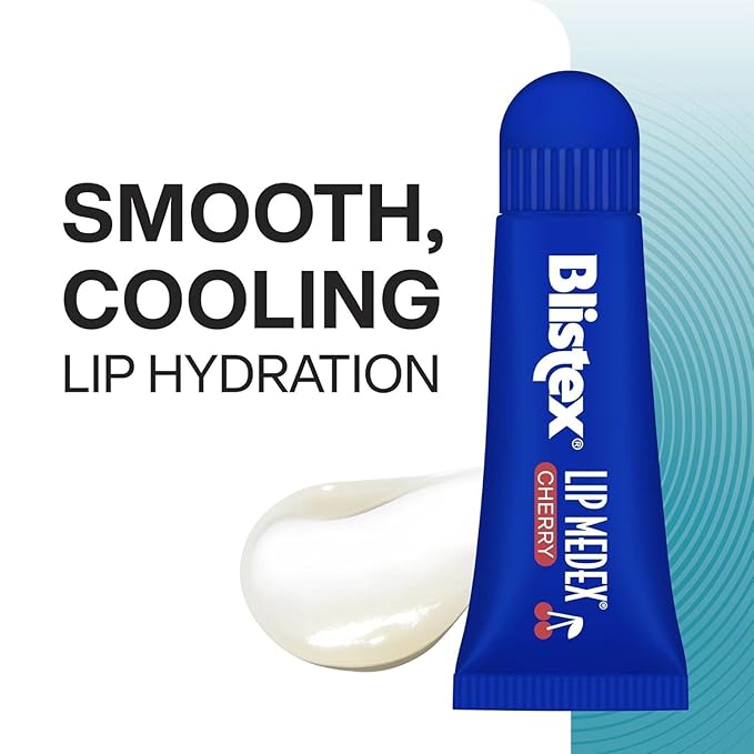 Blistex Cherry Lip Medex, 2 Count, 0.35 oz Each, Advanced Hydration, Medicated Relief with Cooling, Soothes and Protects, Restores Healthy Moisture Balance to Lips, 2 Pack