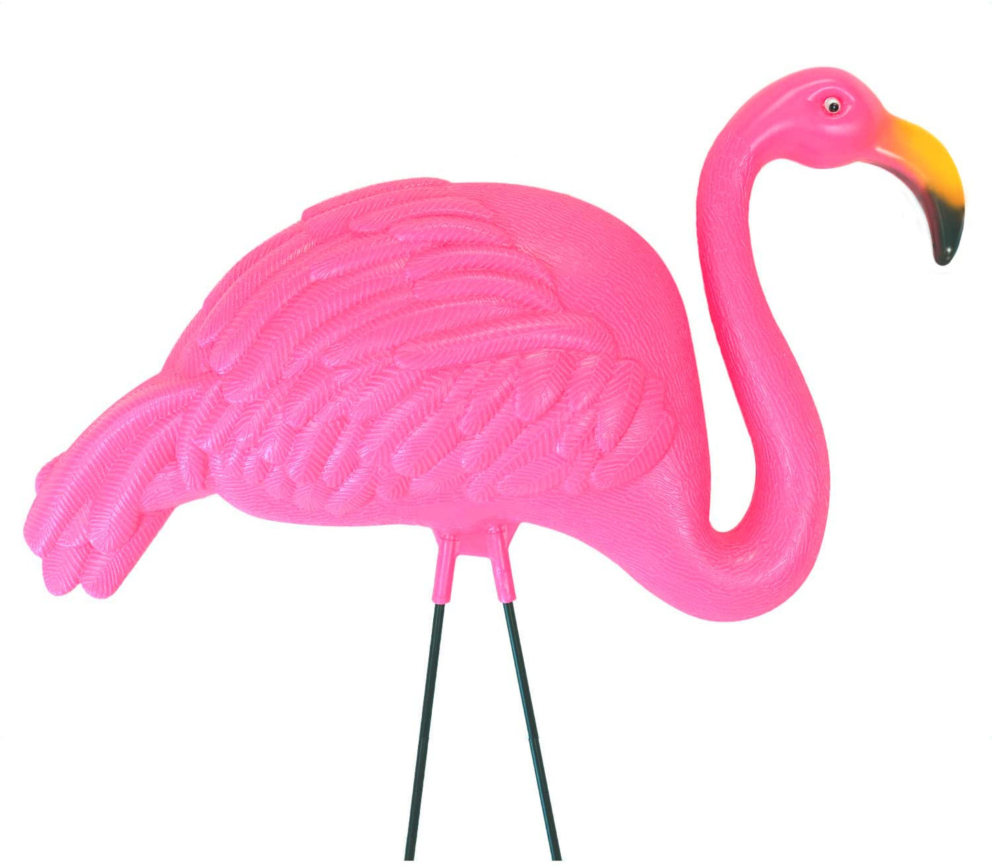 GIFTEXPRESS Pink Flamingos Yard Decorations - 2 Pack Extra Large 24" Tall Plastic Flamingo Statue w/Metal Stakes - Lawn Ornaments & Garden Decor for Outdoor Parties
