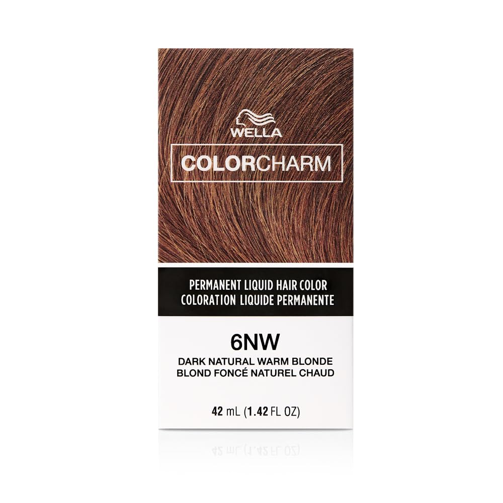 COLORCHARM Permanent Liquid Hair Color for Gray Coverage| 6NW Dark Natural Warm Blonde | 1.4 Fl Oz