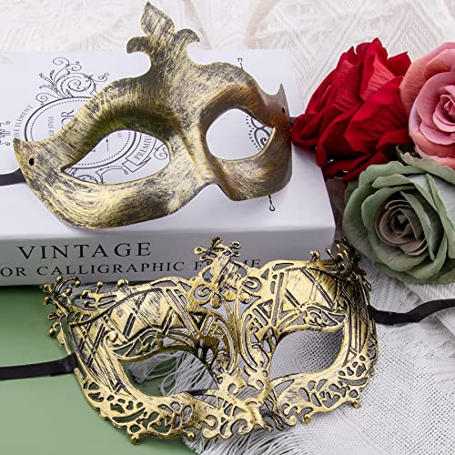 FEQO 64 Pieces Masquerade Masks Vintage Antique Mask Venetian Mask for Women Men