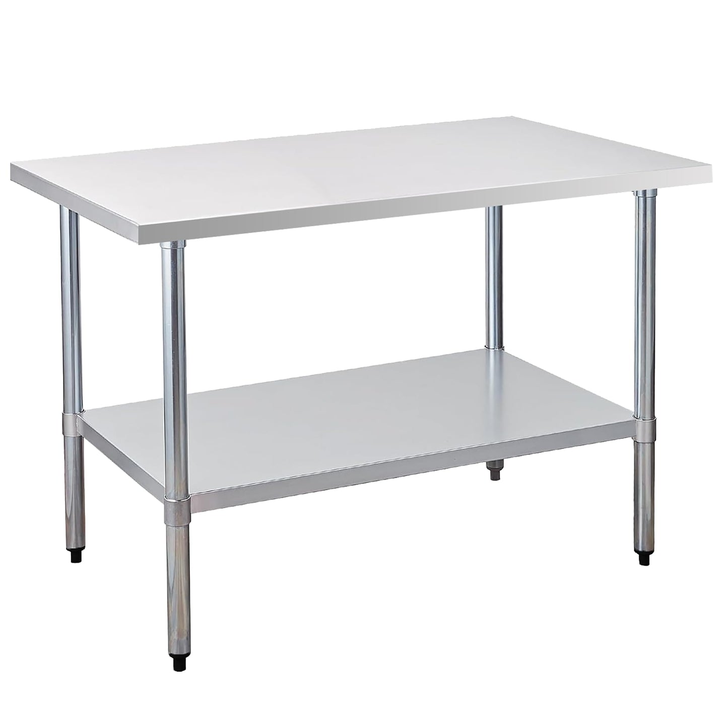 Okeyolive Stainless Steel Work Table 30 x 48 Inch, NSF Commercial Prep Table with Undershelf, Heavy Duty Food Prep Workstation