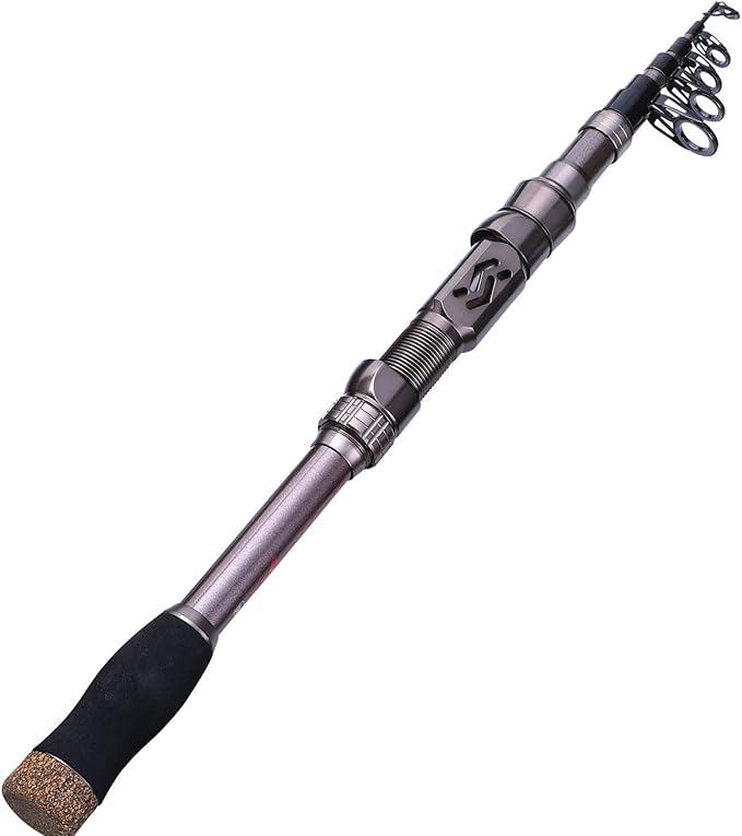 Sougayilang Telescopic Fishing Rod - 24 Ton Carbon Fiber,CNC Machined Reel Seat, Comfortable EVA Handle, Travel Fishing Ro...