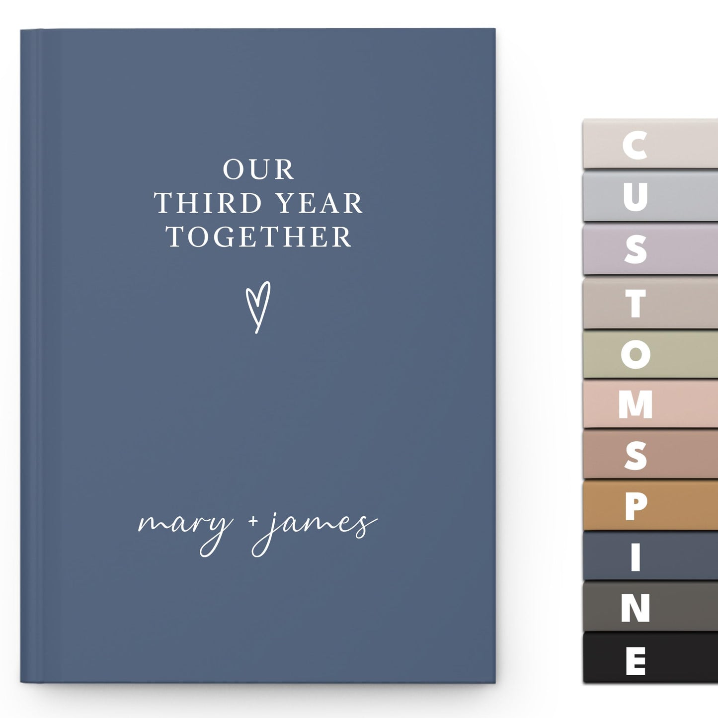 Personalized Couple Notebook – Custom Name, Spine & Back Cover – Paper Gift for Anniversary, Our First Year Together Journal, Couple Memory Keepsake, Bucket List Book, Wedding Gift Anniversary