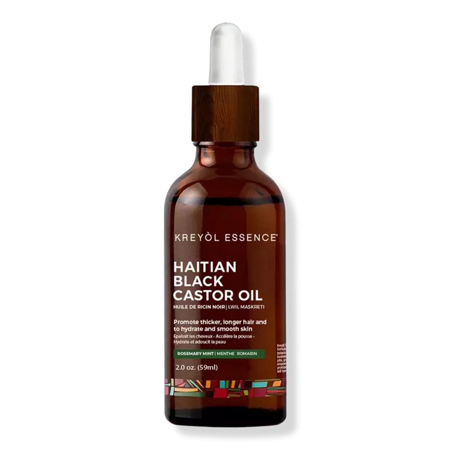 Kreyol Essence - Haitian Black Castor Oil for Skin and Hair, Glass Bottle - Cold Pressed Castor Oil, Fuller-Looking Hair, Hexane