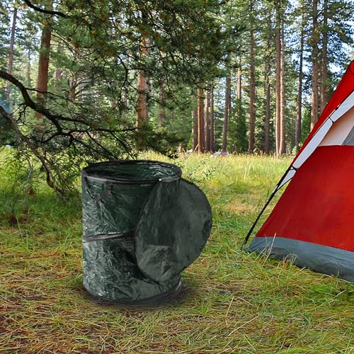 29.5-Gallon Pop Up Outdoor Garbage Can - Collapsible Trash Can for Parties, Yard Waste, or Laundry - Camping Accessories b...
