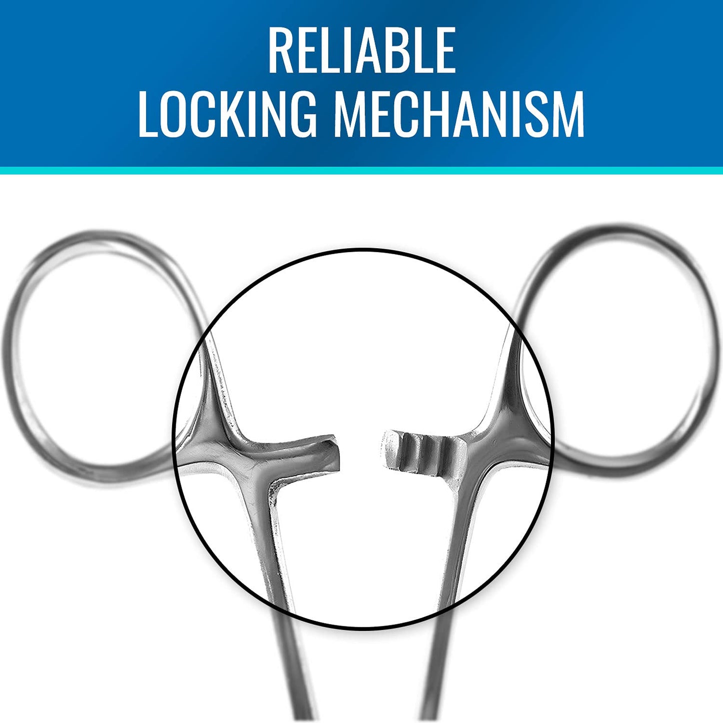 MABIS Precision Kelly Forceps Locking Tweezers Clamp, Silver, Curved, 5-1/2 Inch, 1 Count (Pack of 1)