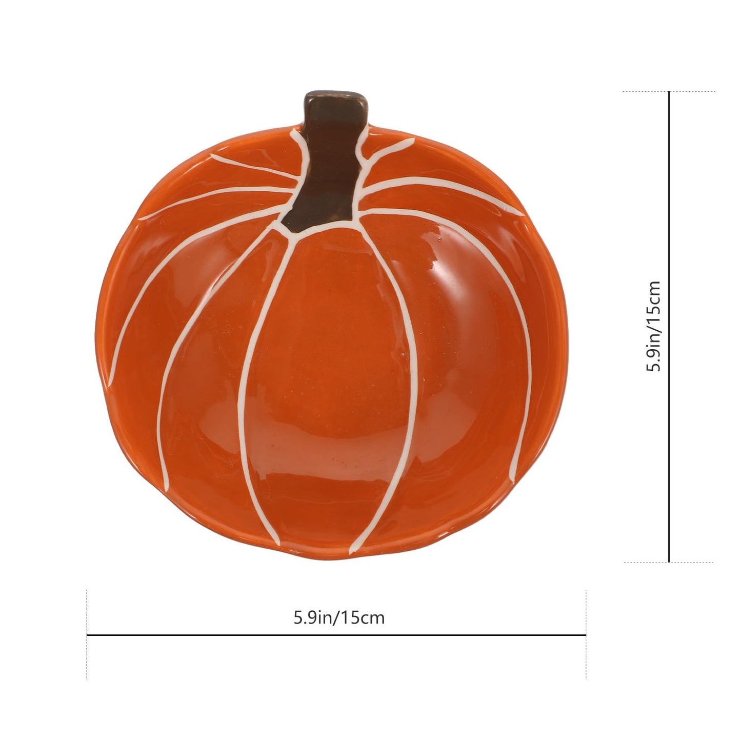 Housoutil 1PC Pumpkin Candy Bowl, Halloween Pumpkin Shaped Snack Bowl, Ceramic Cauldron Bowl French Onion Bowls Trick Or Treats Candy Holders Biscuit Barrel Sugar Bowl for Party Favor