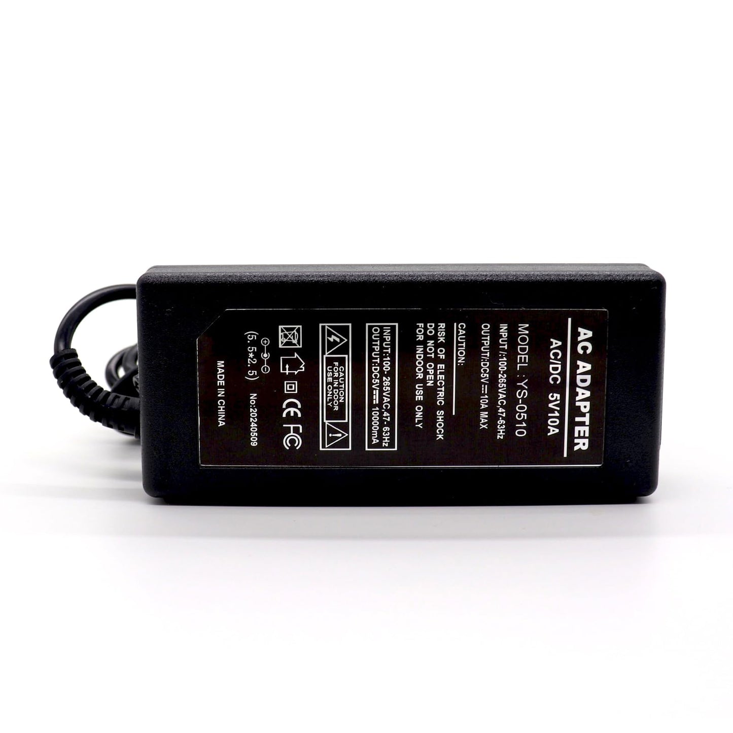 5V 10A Power Adapter 50W Universal Travel Charger,100v-265v Adapter Transformer Charger with 5.5x2.5mm DC Output Jack for WS2812B WS2811 5050 2835 LED Strip/String