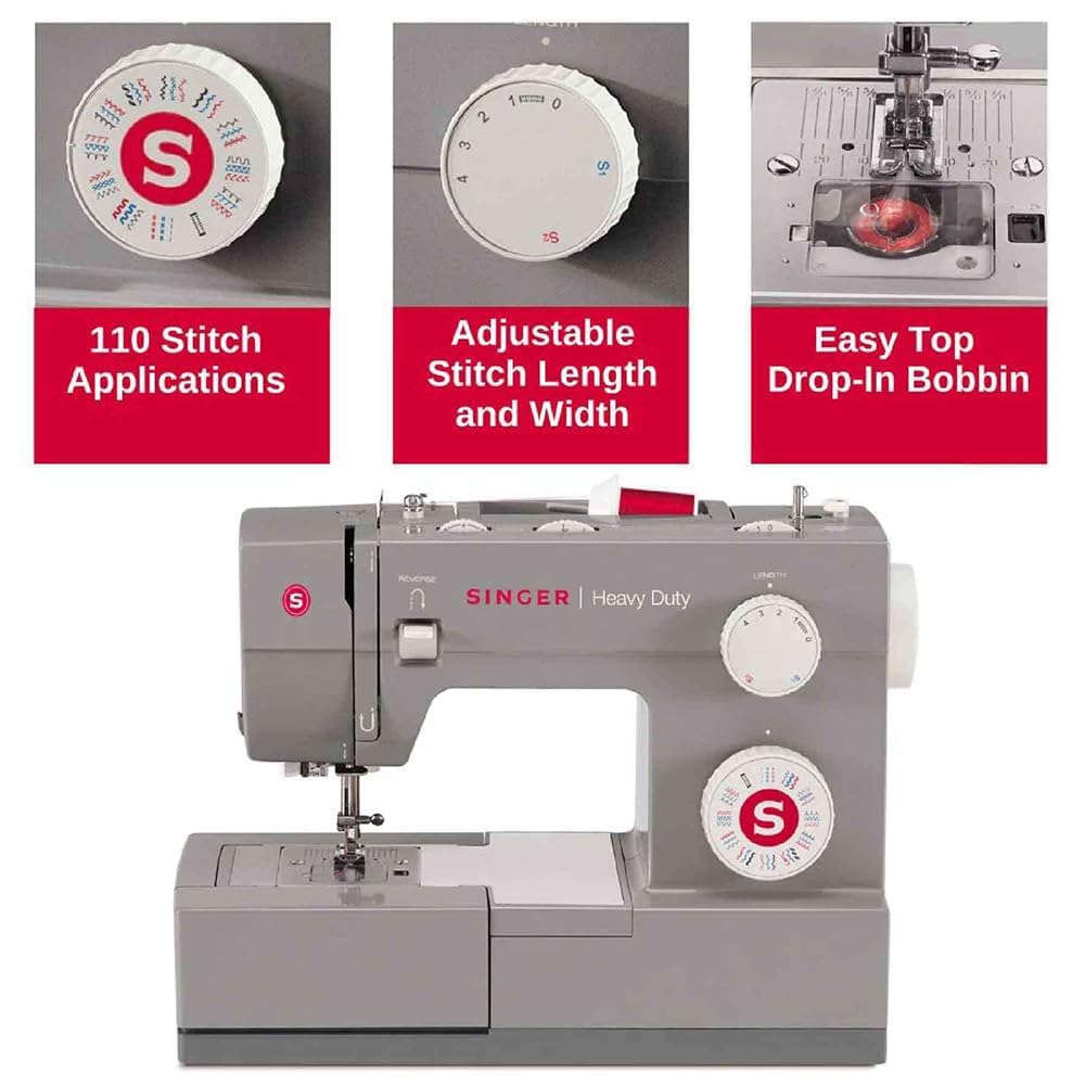 SINGER® 6380M Heavy Duty Sewing Machine with Extension Table for Larger Projects, Packed with Specialty Accessories + SINGER | Bobbin Winder for Sewing Machines - for Class 15 and 15J Bobbins