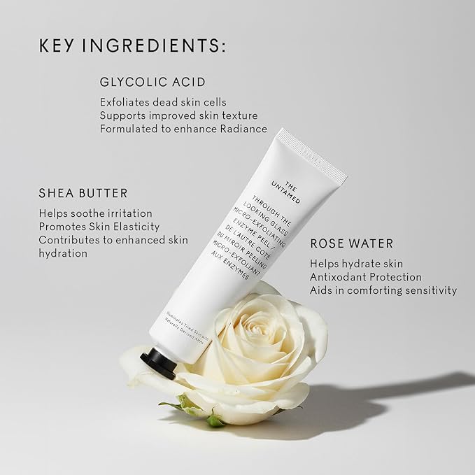 The Untamed Through the Looking Glass Micro-Exfoliating Enzyme Peel 2.4 fl oz – Face Exfoliator with Glycolic & Lactic Acid – Helps Brighten, Smooth & Hydrate for Refined Skin Texture