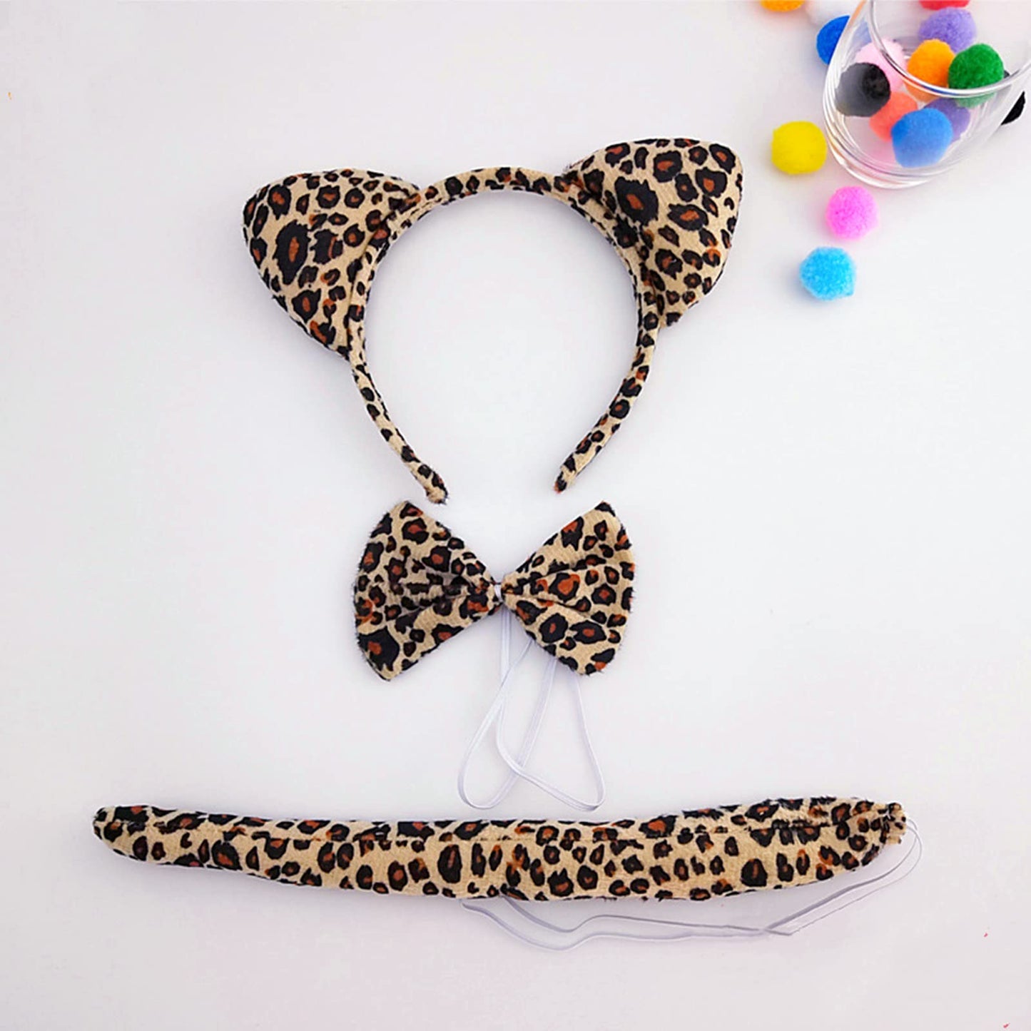 Virtue morals 4 Sets Zoo Animal Headbands for Adults, Halloween Animal Costume Accessory (Lion, Tiger, Leopard and Elephant)