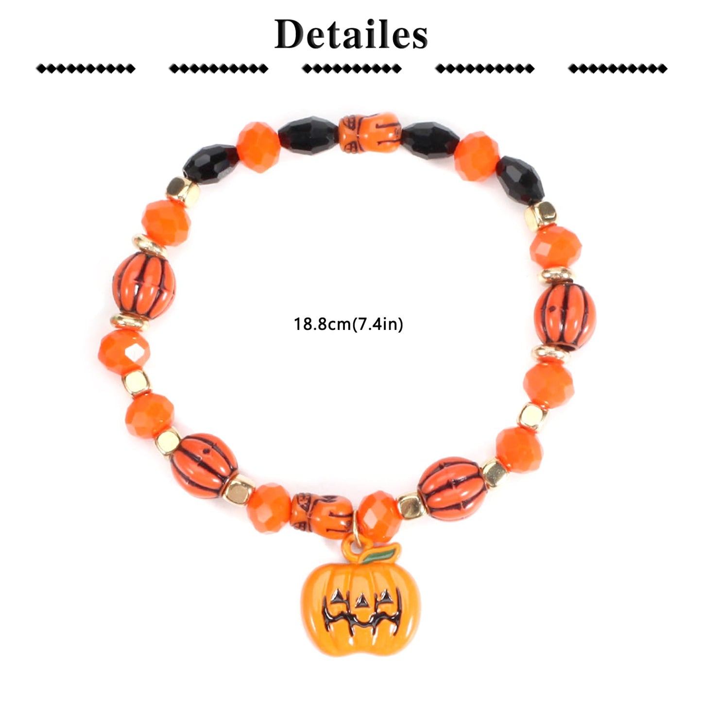 QWALIT Halloween Accessories: Earrings, Jewelry, Bracelets, Necklace, and Pumpkin Charm Bracelet for Women
