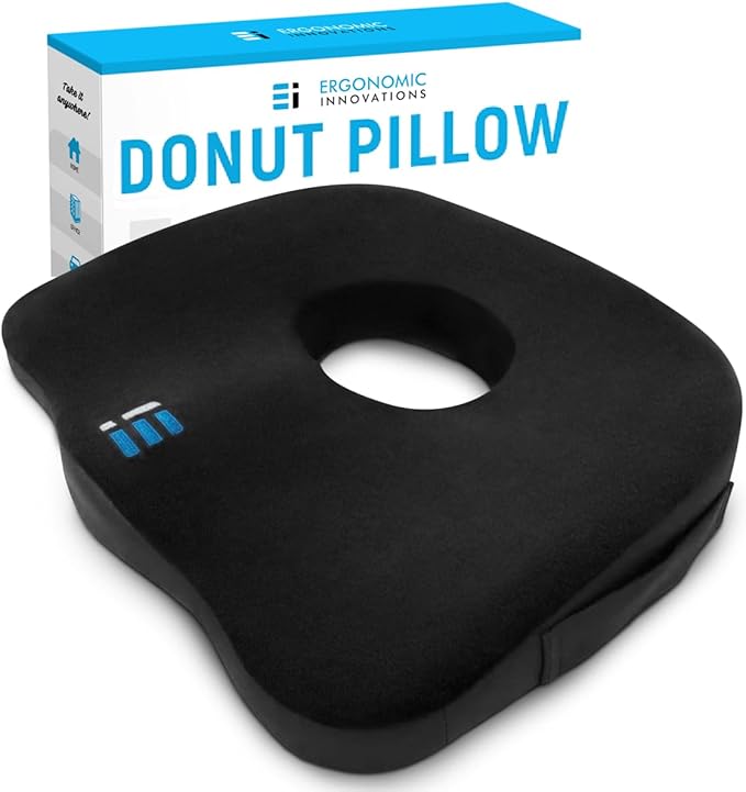 Premium Large Donut Pillow for Tailbone Pain Relief, Hemorrhoid Pillow for Sitting, Coccyx Support, Postpartum Recovery, Pressure Sores, Post Surgery and Sciatica, Donut Seat Cushion Butt Pillows