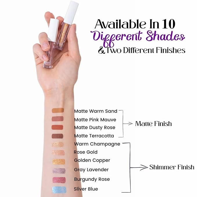M2U NYC (Warm Sand Liquid Eyeshadow – Quick Drying Liquid Eye Shadow with One Swipe Pigment Coverage – Long Lasting, Buildable & Blendable Crease Proof Formula – Matte Finish