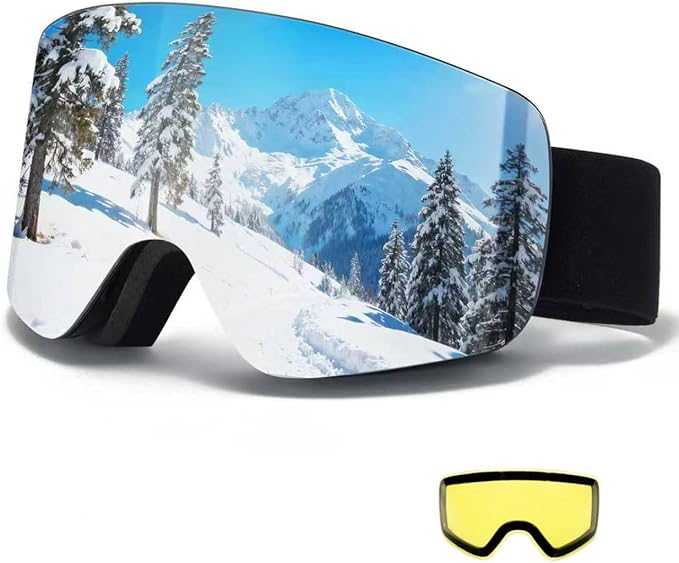 Ski Goggles OTG Snow/Snowboard Goggles Snowboarding Goggles Over Glasses Ski Goggle for Men Women Adult