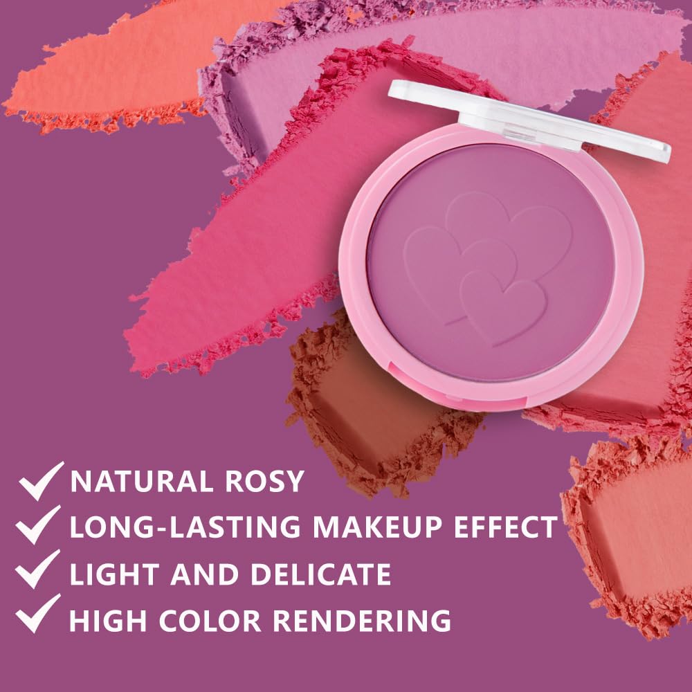 HHLTOH Purple Single Matte lavender for Face Cheeks blush, Orchid Cream Bright Blushes Makeup Palette, Fuchsia Monochrome Blush