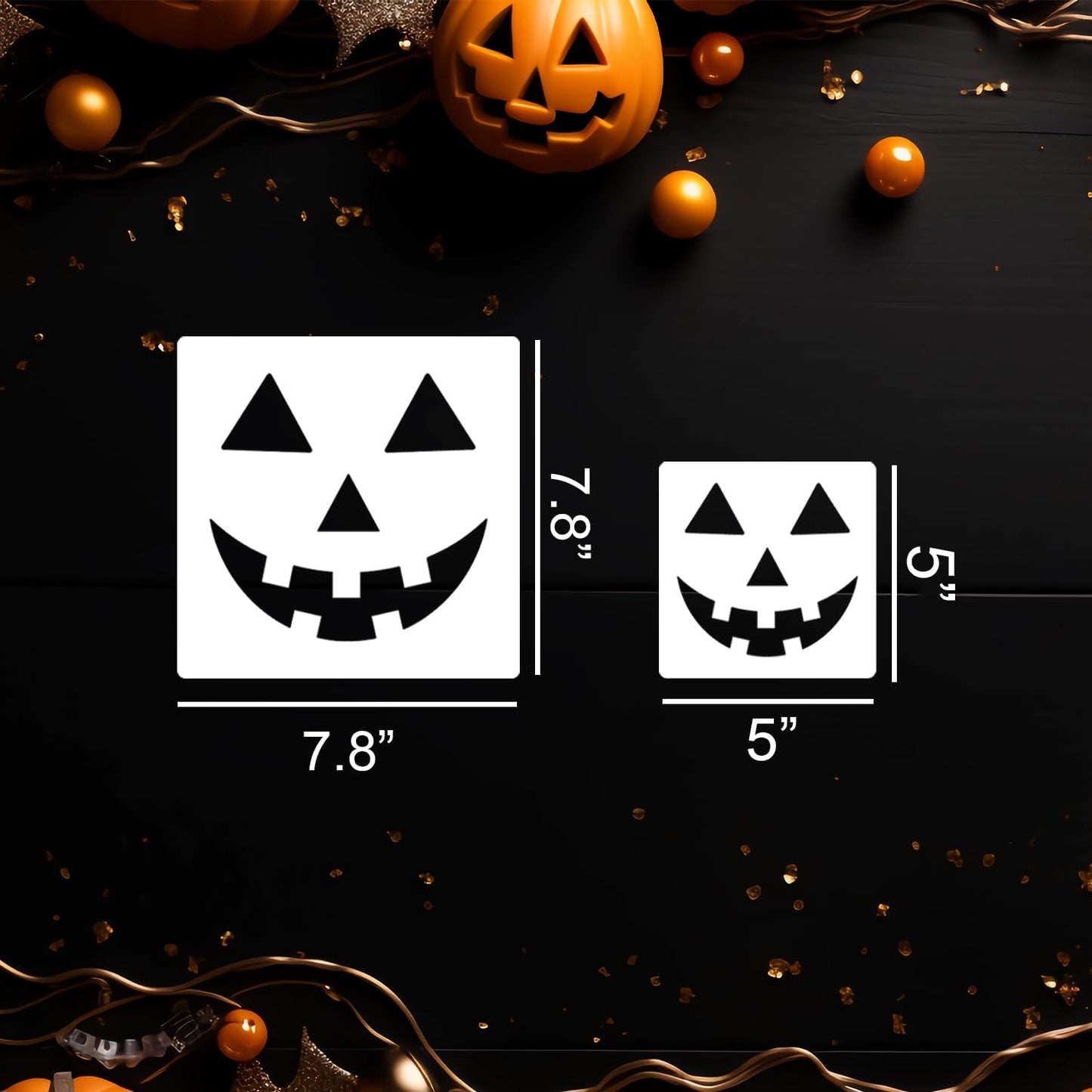 Halloween Stencils Pumpkin Face Stencils Reusable Ghost Face Stencil for Painting on Wood Fabrics DIY Crafts Decor