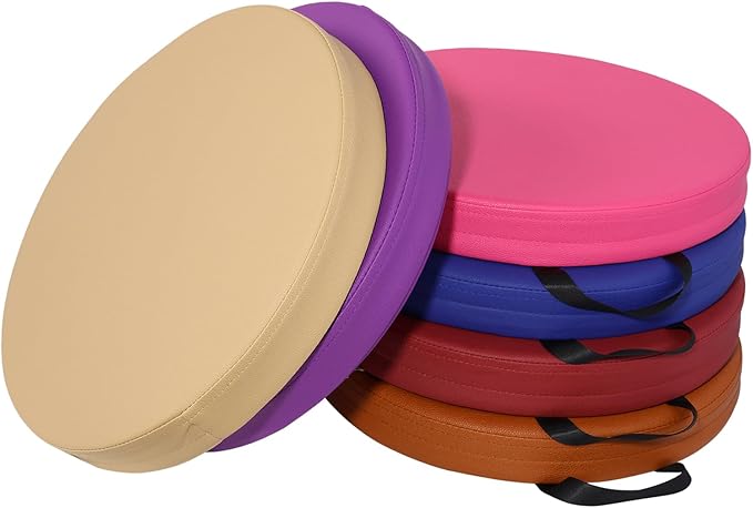 M Mute Touch 6 Pcs Flexible Floor Cushion for Classroom, Floor Cushions Easy to Clean and Carry,16''x16''x2'' Soft Cushion for Learning Sitting Daycare School Chair Yoga and Meditation (PU Leather)