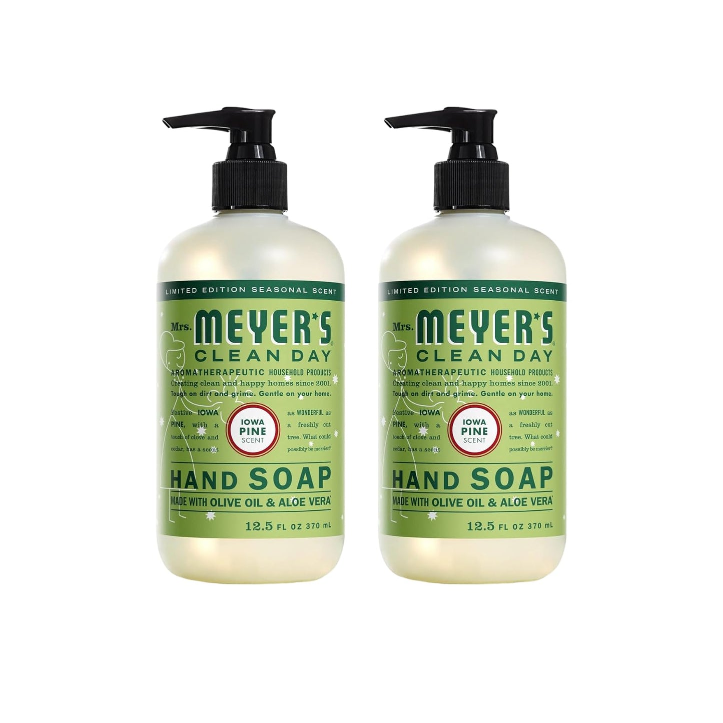 Mrs. Meyer's Clean Day Liquid Hand Soap Iowa Pine, 12.5 Fl Oz (Pack of 2)