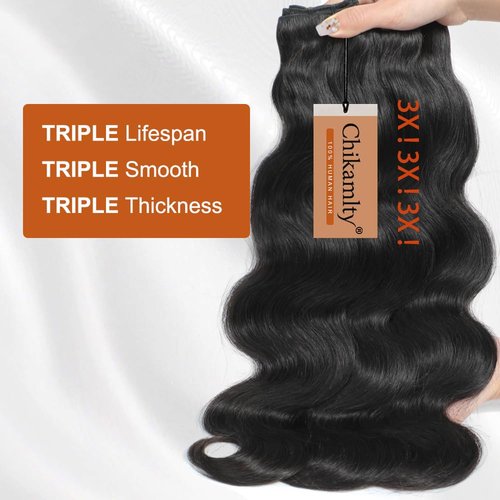 Raw Bundles Human Hair Body Wave Bundles, 18 Inch 16A Raw Hair Bundles Burmese Hair Bundles, 3 Years Service Life, Keep Texture Silky Soft Tangle-Free after Multiple Washes