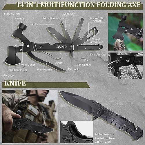 Gifts for Men Christmas Dad Husband Boyfriend Him, Survival Kits, 14 in 1 Survival Gear Camping Essentials Cool Gadgets fo...