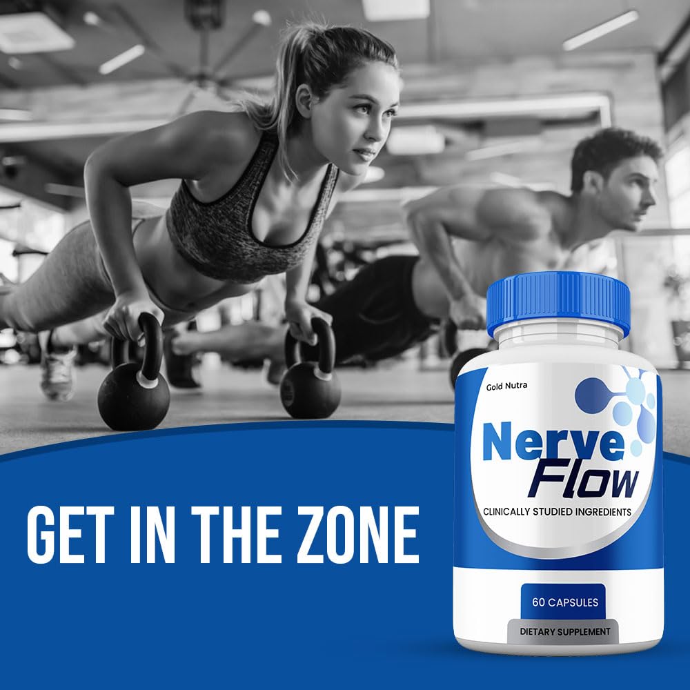 Nerve Flow Supplement Pills, NerveFlow All Natural Nerve and Cognitive Supplement Pills, 2 Month Supply (2 Pack)
