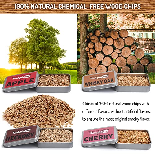 Whiskey Smoker Kit with Torch, Old Fashioned Cocktail Bourbon Drink Smoker with 4 Flavors Wood Chips, Birthday Christmas D...