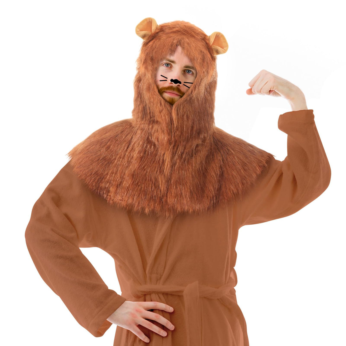 Suncalla Halloween Lion Mane Costume Accessories for Adult Animal Themed Costume Include Plush Mask Lion Ears Headband for Halloween Cosplay