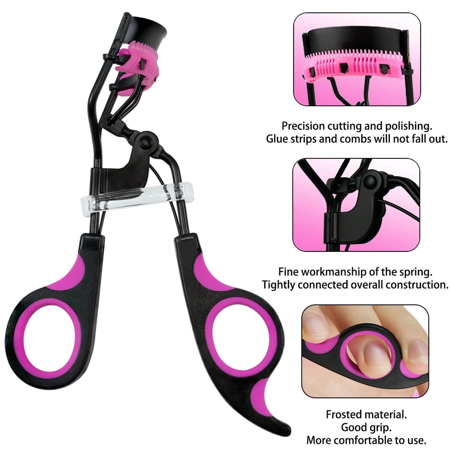 Eyelashes Curler Kit IMMER LIEBEN 17 in 1 Stainless Steel Grooming Scissors, Tweezers, Eyebrow Trimmer, Slant Tip Tweezers, Fals