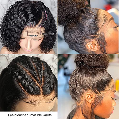 13x6 Lace Frontal Wigs for Black Women Pre Plucked Lace Wig Glueless Brazilian Remy Human Hair Wigs with Baby Hair (12 inch, 150% Density Lace Front Wig)