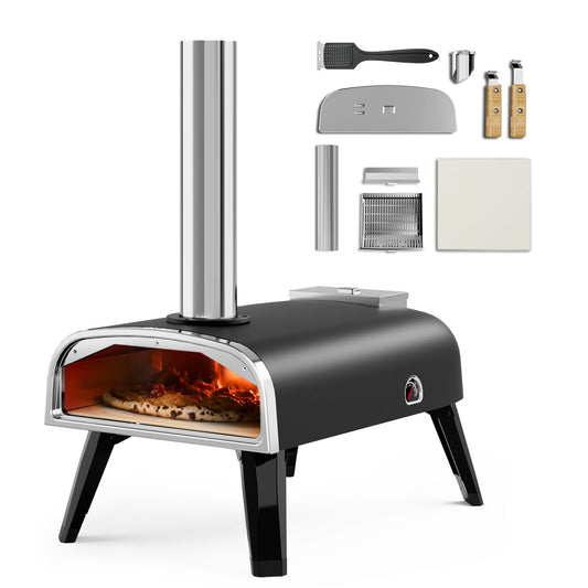 aidpiza Pizza Oven Outdoor 12" Wood Fired Pizza Ovens Pellet Pizza Stove for outside, Portable Stainless Steel Pizza Oven for Backyard Pizza Ovens