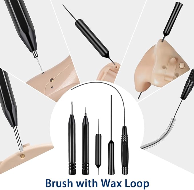 Hearing Aid Cleaning Kit, ARRITZ 11pcs Hearing Amplifier Cleaning Tools with Brushes and Case