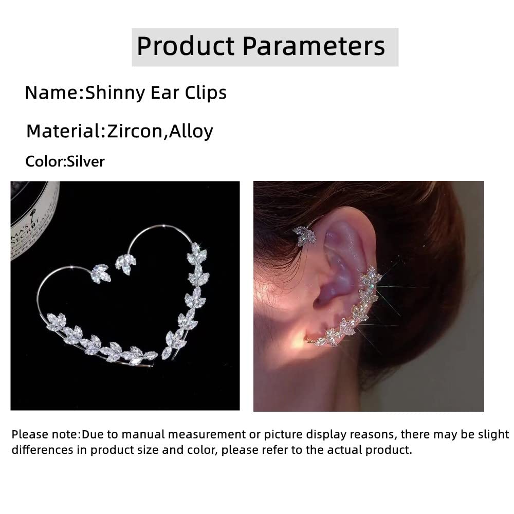 ZuDaling 2PCS Earrings Hook Without Pierced Ear Bone Clip Ear Clip (Silver Ear Clips)