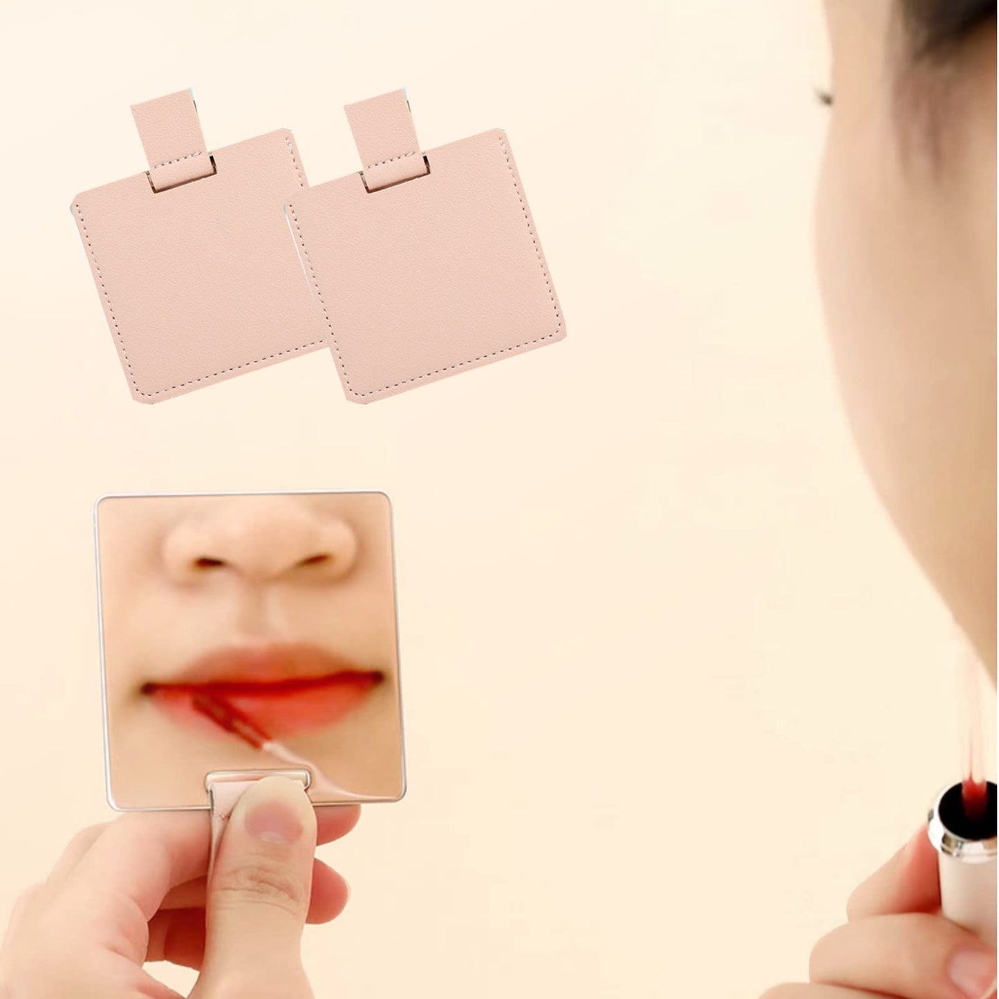 ZOMAND 3 PCS Small Compact Mirror for Purse Mini Mirror Travel Handheld Makeup Mirro Portable Folding Mirror, Pocket Cosmetic Tr