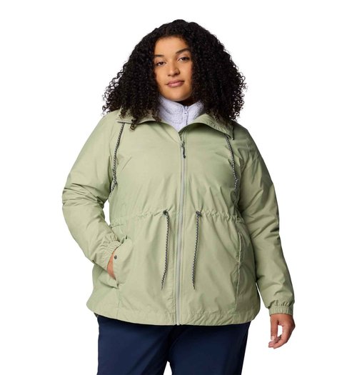 Columbia Womens Lillian Ridge II Waterproof Rain Jacket, Safari, XX-Large
