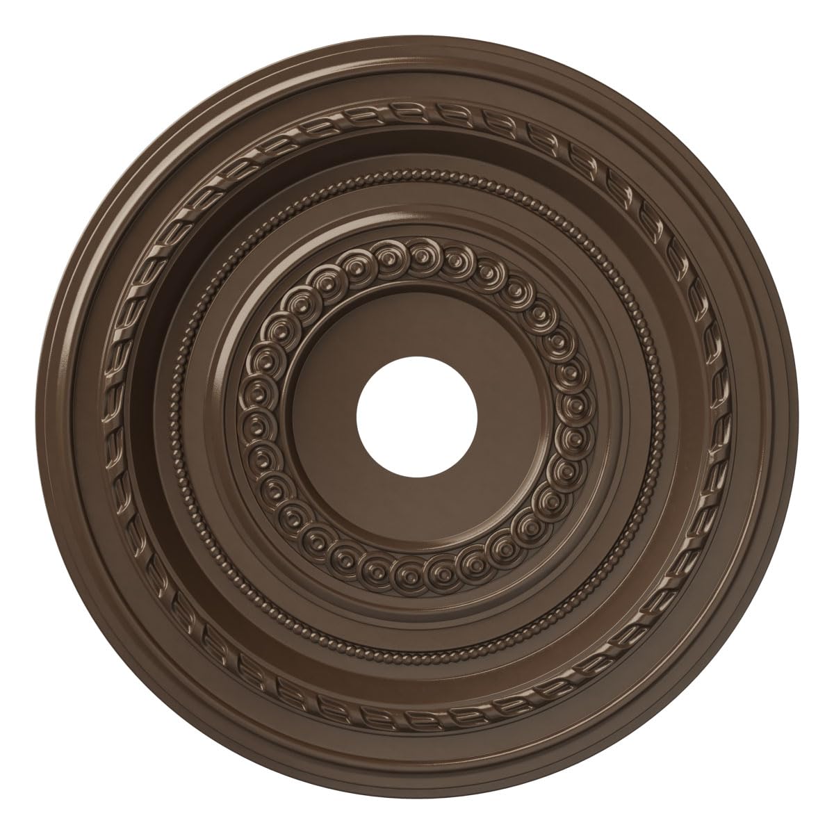 22Od X 3 1/2Id X 1P Cole Thermoformed Pvc Ceiling Medallion (Fits Canopies Up To 6), Metallic Copper