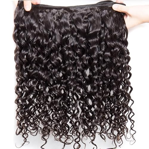 22 22 22 Inch Natura Black Color Water Wave Human Hair Bundles 8A Grade Unprocessed Brazilian Virgin Hair Wet And Wavy Bundles Human Hair Extensions