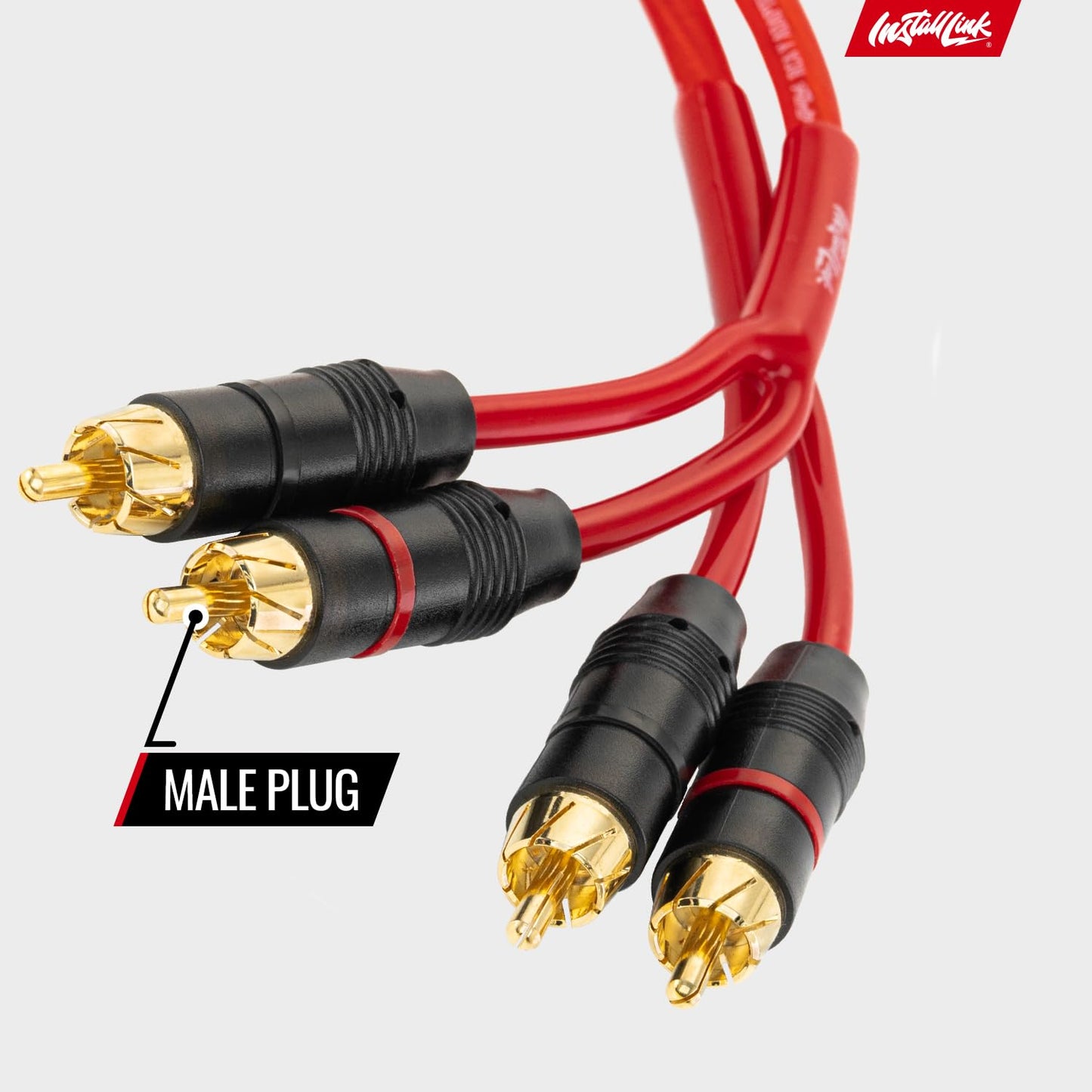 Install Link 16 AWG Gauge Speaker Wire Cable Stereo, Car or Home Theater, CCA (100 Feet) + 12ft, 2-Channel RCA Stereo Subwoofer Cable