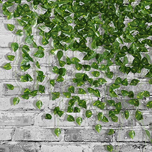 Yatim 78-Ft 12 Pack Silk Artificial Ivy Vines Leaf Garland Plants Hanging Wedding Garland Fake Foliage Flowers Home Kitche...