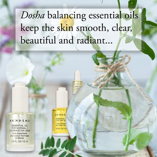 SUNDARI Essential Oil for Dry Skin, 0.5 Fl Oz, Combats Dryness, Fades Fine Lines for Soft, Smooth Skin, Rose & Orange Oils, Penetrates Deeply