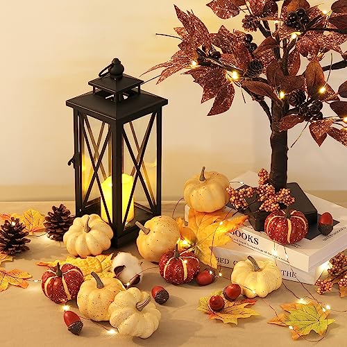 Artgar Pumpkin Decor Set, 23 PCS Fall Harvest Decorations Including Mini Pumpkins, Acorns, Pinecones, Berries, Maple Leave...