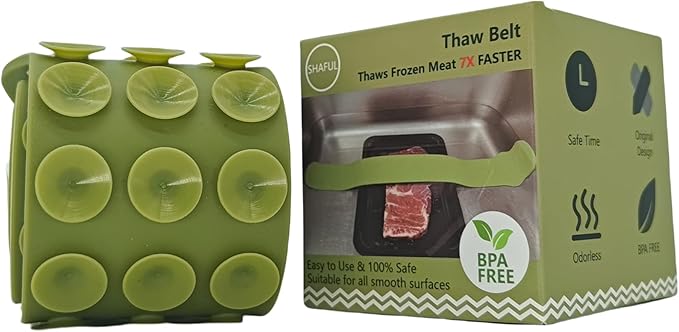 Thaw Belt(Green) - Thaws frozen meat Faster & 100% Safer - Thaws in minutes instead of hours
