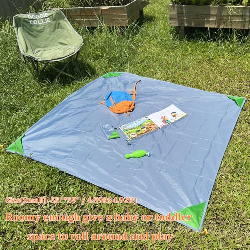 Pocket Beach Blanket Small Foldable Picnic Mat Portable Lightweight Camping Tarp Tent Blankets Washable Rug Quick Dry Comp...
