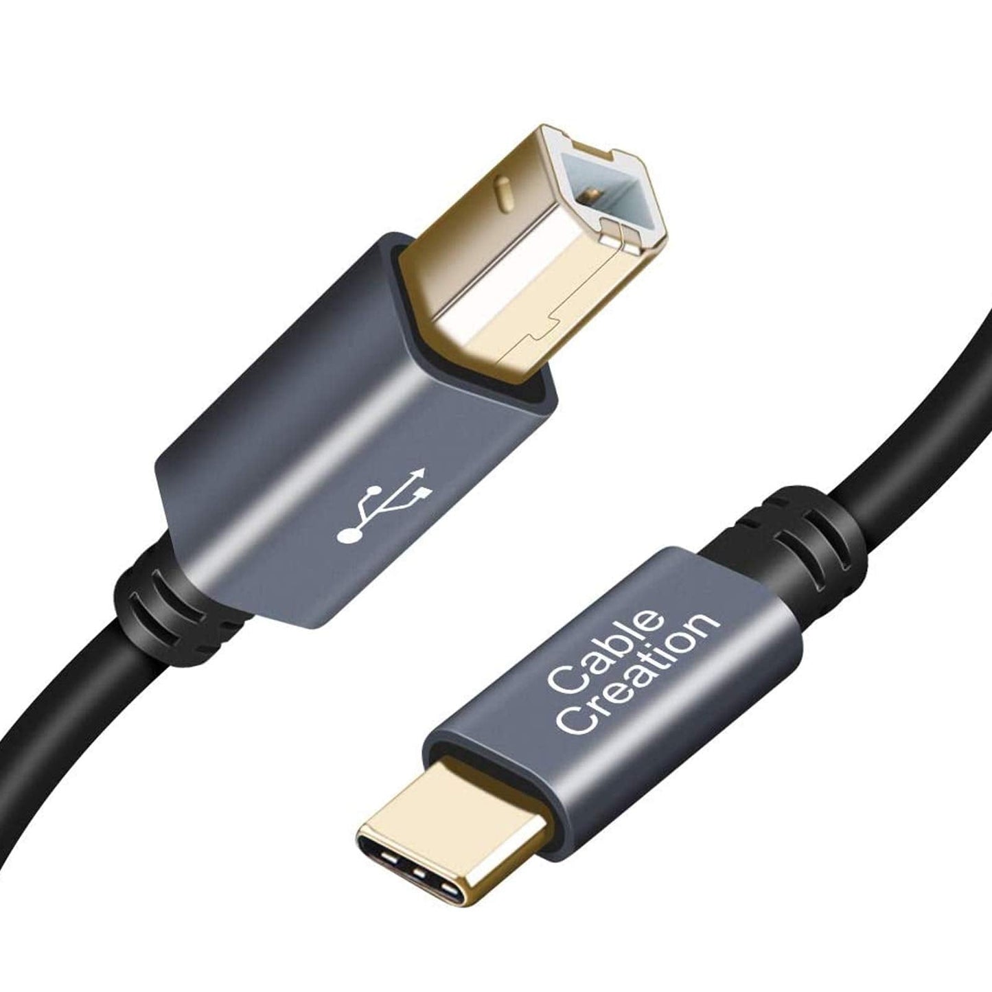 Cablecreation Usb B To Usb C Printer Cable 10Ft, Usb-C To Usb B Printer Cord For Macbook Pro, Air, Midi Cable For Yamaha Casio D