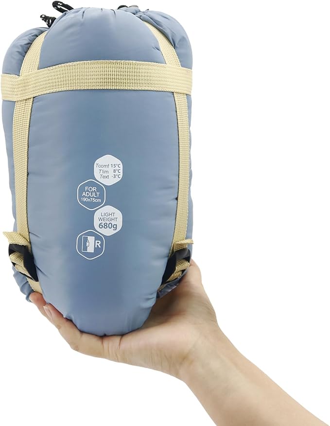 NewDoar Ultralight Backpacking Sleeping Bag - 50-70°F, 1.5lbs, Waterproof & Machine Washable, 2-Way Zipper for Teens,Coupl...