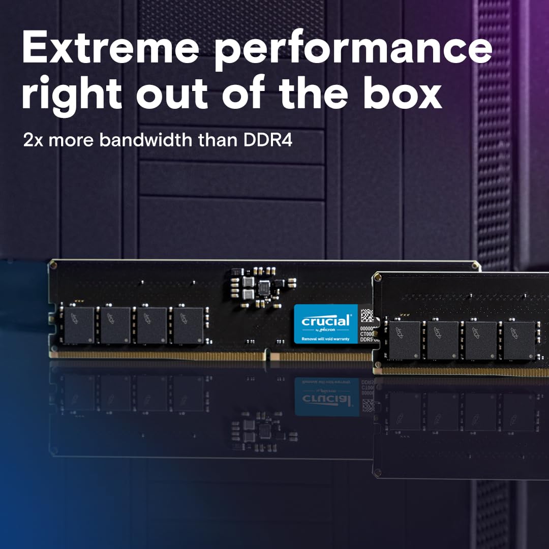 Crucial 32Gb Ddr5 Ram Kit (2X16Gb), 4800Mhz (Pc5-38400) Cl40 Desktop Memory, Udimm 288-Pin, Compatible With 13Th Gen Intel Core