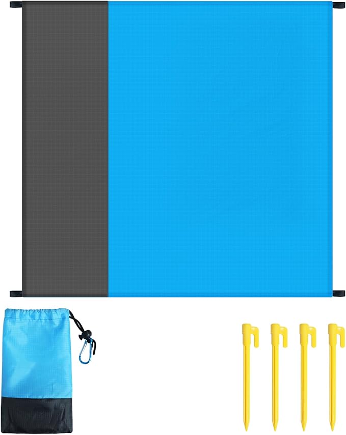 Gabrella Beach Mat Picnic Blanket Outdoor, Beach Blanket Sandproof for 1-4 Adults, Lightweight Durable Beach Mat for Trave...