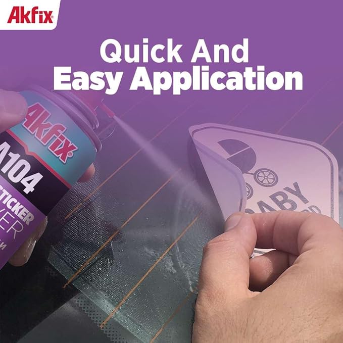 Akfix A104 Sticker Remover Spray - Cleaning Labels on Wood, Glass & Plastic - Safe Decal Remover for Tape, Residue, Gum and Stain Marker, Glue Eraser with Citrus Oil Spray | 6.7 Oz. 24 Pack